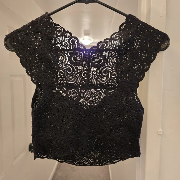Black Lace Free People Top - Picture 3 of 3